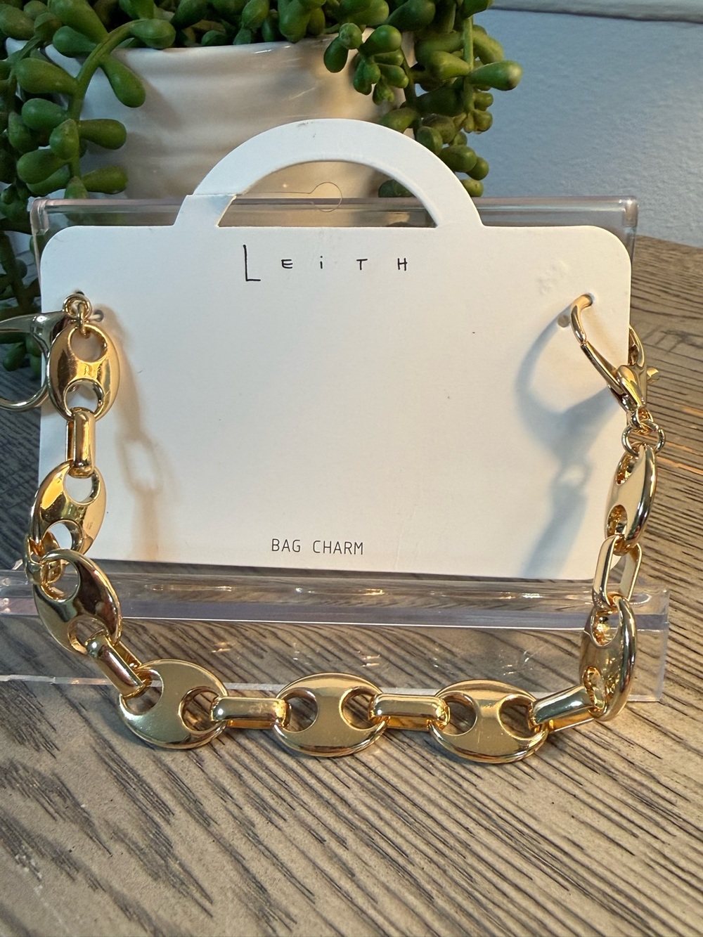 Leith Gold Chain Link Bag Charm NWT